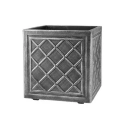 32cm Square Lead Effect Planter