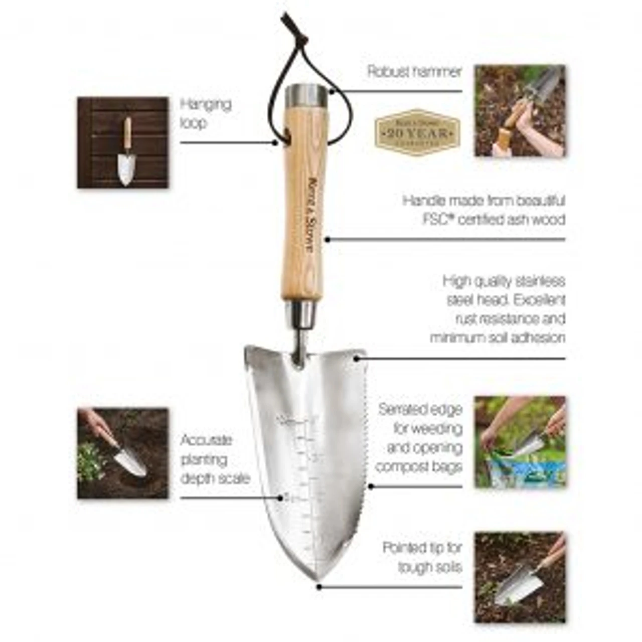 Kent & Stowe Stainless Steel The Capability Trowel - Image 4